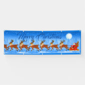 Buitenbanner-kerstman over de stad Kerst-kerst Spandoek (Horizontaal)