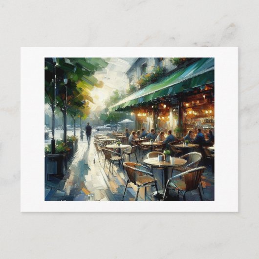 Buitencafé, Briefkaart (Voorkant)