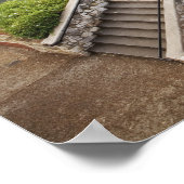 Buitencafé langs de Walk en brug over 2 Poster (Hoek)