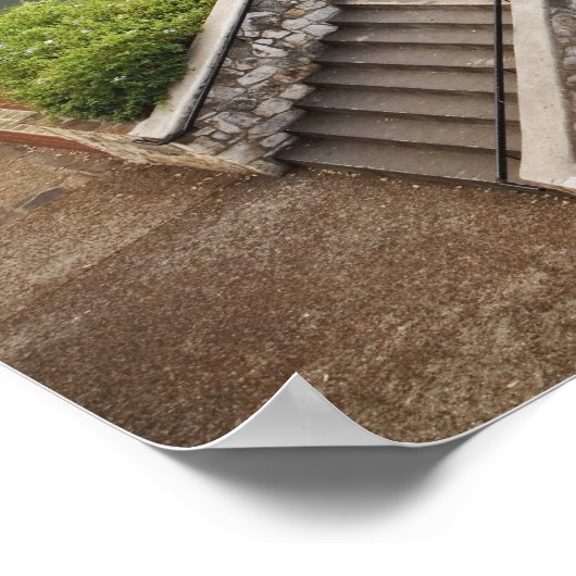 Buitencafé langs de Walk en brug over 2 Poster (Hoek)