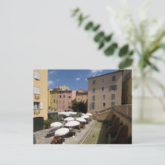 Buitencafé, Place de l'Eveche, Grasse Briefkaart (Staand voorkant)