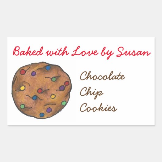 Buitend met Love Rainbow Chip Cookie Baking Bakery Rechthoekige Sticker (Voorkant)