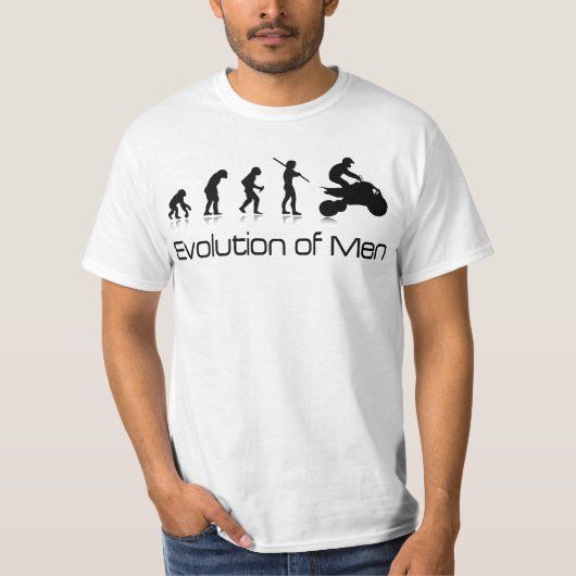 Buitengaande Mannen T-shirt- Evolutie van Mannen Q T-shirt (Voorkant)