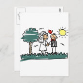 Buitengaande Natuur Groene bruiloft Briefkaart (Voorkant / Achterkant)