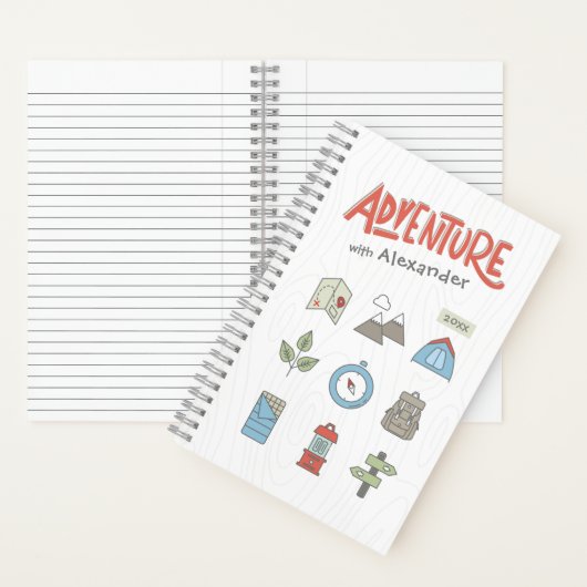 Buitengaansavontuur Camping Graphic Kind Notitieboek (Binnen)