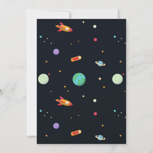 Buitengeruimtethema | Kinderen van Birthday Kaart (Achterkant)