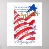 BUITENGEWONE AMERIKANEN VOOR VRIJHEID, VLAG POSTER (Voorkant)