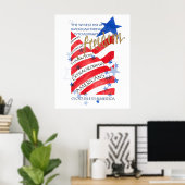 BUITENGEWONE AMERIKANEN VOOR VRIJHEID, VLAG POSTER (Thuiskantoor)