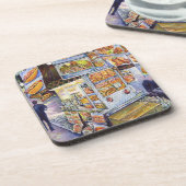 Buitengewone artistieke werkbelasting bier onderzetter (Linkerzijde)