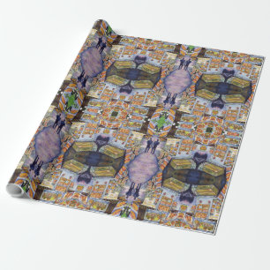 Buitengewone artistieke werkbelasting cadeaupapier