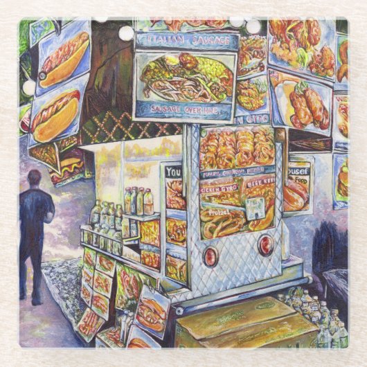 Buitengewone artistieke werkbelasting glazen onderzetter (Voorkant)