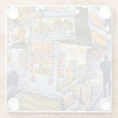 Buitengewone artistieke werkbelasting glazen onderzetter (Achterkant)