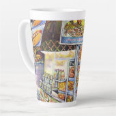 Buitengewone artistieke werkbelasting latte mok (Linkerhoek)