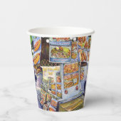 Buitengewone artistieke werkbelasting papieren bekers (Achterkant)
