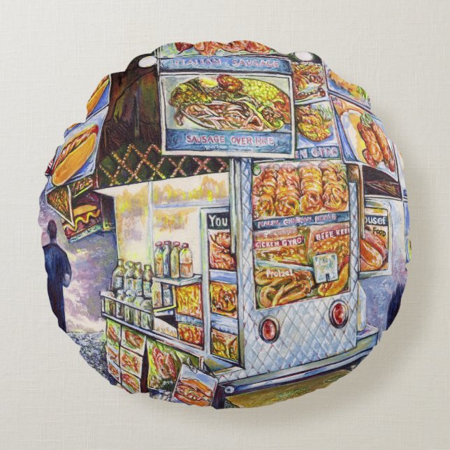 Buitengewone artistieke werkbelasting rond kussen (Voorkant)