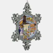 Buitengewone artistieke werkbelasting tin sneeuwvlok ornament (Links)