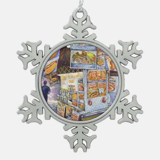 Buitengewone artistieke werkbelasting tin sneeuwvlok ornament (Voorkant)