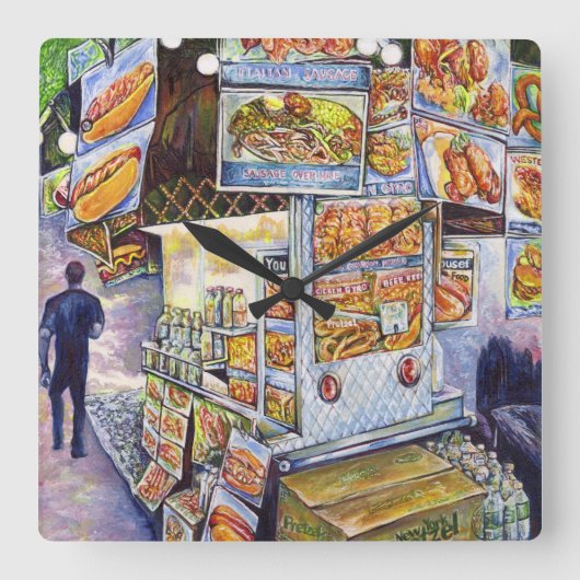 Buitengewone artistieke werkbelasting vierkante klok (Voorkant)