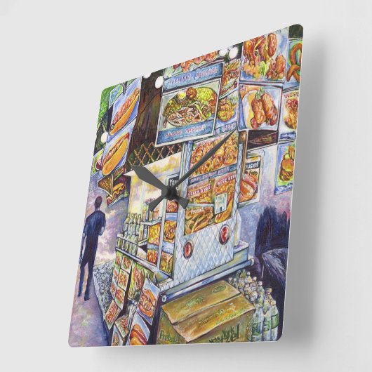 Buitengewone artistieke werkbelasting vierkante klok (Hoek)