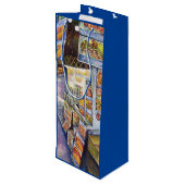 Buitengewone artistieke werkbelasting wijn cadeautas (Achterkant Gekanteld)