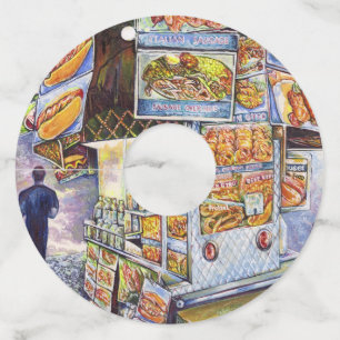 Buitengewone artistieke werkbelasting wijnglaslabel