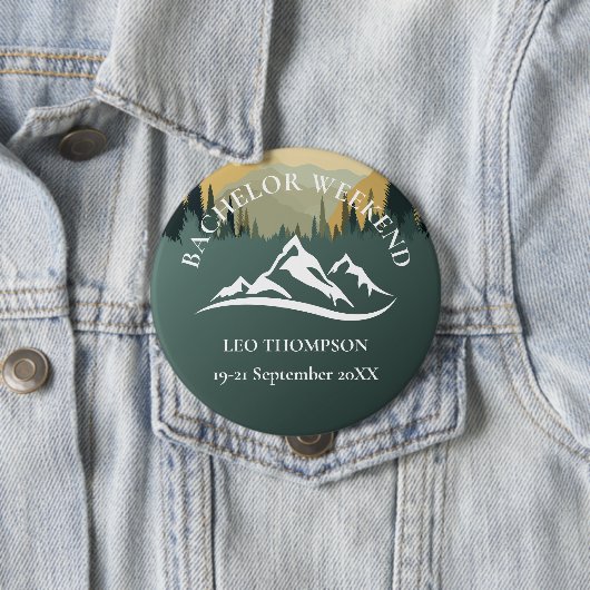 Buitengewone Avontuur Berg Bachelor Weekend Ronde Button 4,0 Cm (In situ)