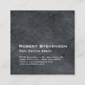 Buitengewone grijze, moderne Estate Agent Vierkante Visitekaartje (Achterkant)