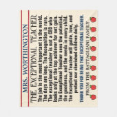 BUITENGEWONE leraar dank u Fleece Deken (Voorkant)