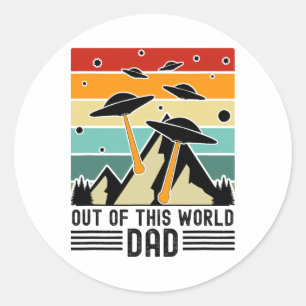 Buitengewone papa, buitenaardse Vaderdag Ronde Sticker