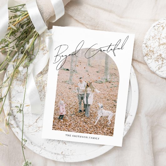 Buitengewoon Dankbaar Moderne Minimalistische Foto Feestdagenkaart