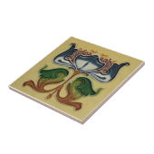 Buitengewoon Engels Art Nouveau Floral c1900 Repro Tegeltje (Zijkant)