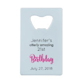 Buitengewoon geweldige woordspeling met Schattigee Creditkaart Flessenopener (Achterkant)