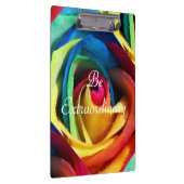 Buitengewoon of kunstmatig Roos voor regenboog Klembord (Rechts)