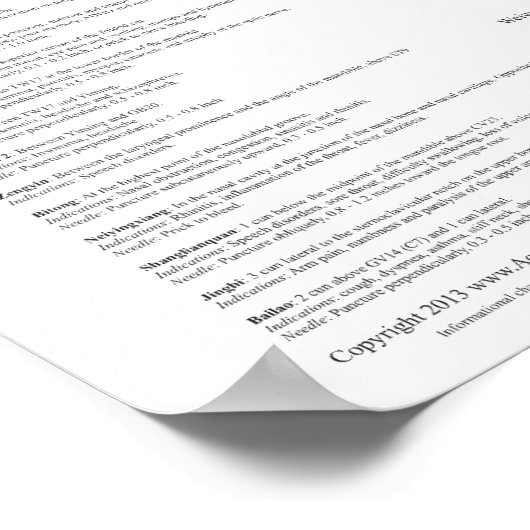 Buitengewoon Poster Acupunctiepunten (Hoek)