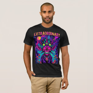 Buitengewoon - Psychedelische Neon Schedel T-Shirt