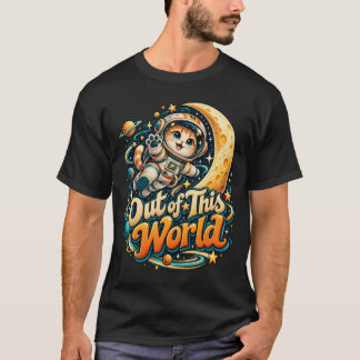 Buitengewoon Schattig Astronaut Kat Ruimte T-Shirt