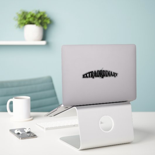 Buitengewoon Sticker (Laptop op bureau)
