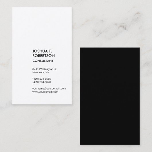 Buitengewoon, zwart, wit, modern, stijlvol visitekaartje (Voorkant / Achterkant)