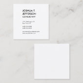 Buitengewoon zwart, wit, stijlvol vierkante visitekaartje (Voorkant / Achterkant)