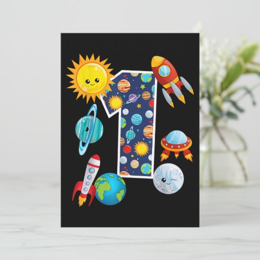 Buitengoosterplijn 1 jaar oude 1e verjaardag P Save The Date (Staand voorkant)