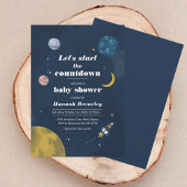 Buitengrens Aftellen Modern Baby shower Kaart