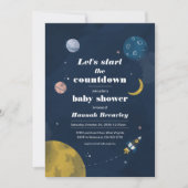 Buitengrens Aftellen Modern Baby shower Kaart (Voorkant)