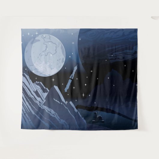 Buitengrens Planet Solar System Children's Space Wandkleed (Voorkant (horizontaal))