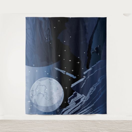 Buitengrens Planet Solar System Children's Space Wandkleed (Voorkant)