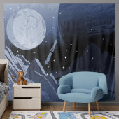 Buitengrens Planet Solar System Children's Space Wandkleed