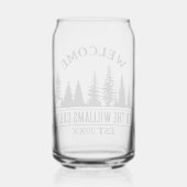 Buitenkamp Gepersonaliseerde Familie Cabine Naam Blikvorm Glas (Achterkant)