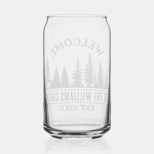 Buitenkamp Gepersonaliseerde Familie Cabine Naam Blikvorm Glas (Achterkant)