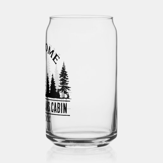 Buitenkamp Gepersonaliseerde Familie Cabine Naam Blikvorm Glas (Links)