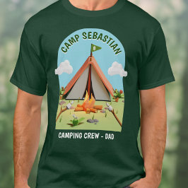 Buitenkampvuur Camping Crew Dad Verjaardagsfeest T-shirt
