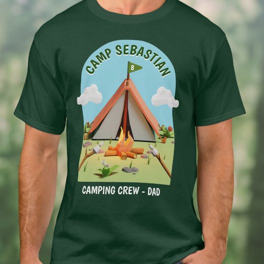 Buitenkampvuur Camping Crew Dad Verjaardagsfeest T-shirt